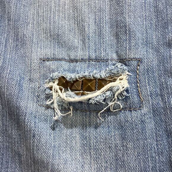 Y2K 90’s Vintage Mudd Light Wash Distressed Holed Patchwork Bootcut Jeans Women’ - Picture 9 of 14